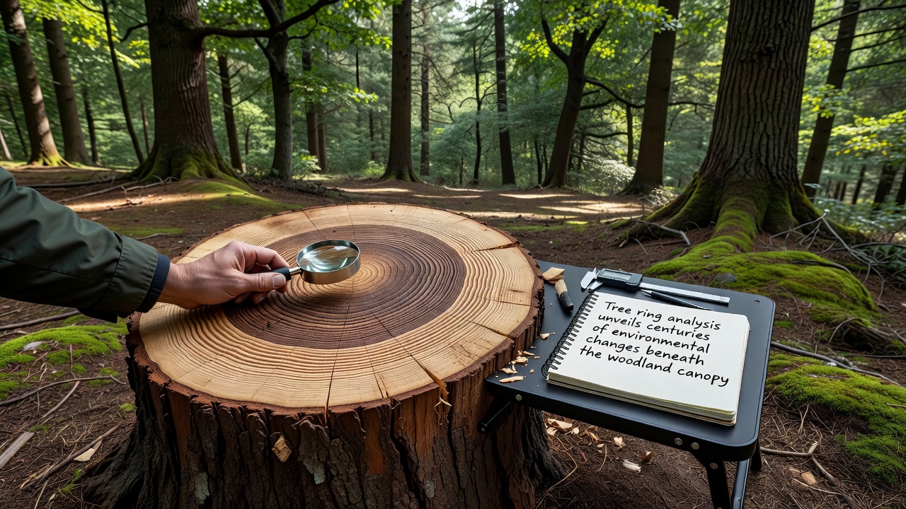 Tree ring analysis unveils centuries of environmental changes beneath the woodland canopy